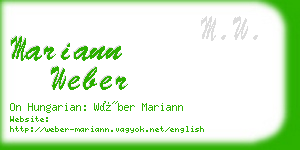 mariann weber business card